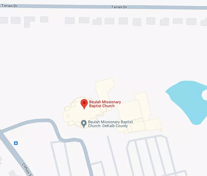 Google map showing Beulah Mission Baptist Church