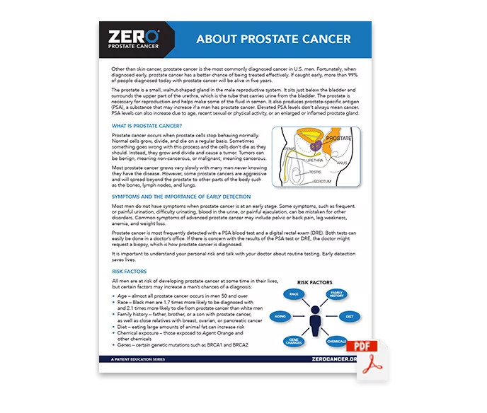 PDF Preview: About Prostate Cancer 2-Page Guide