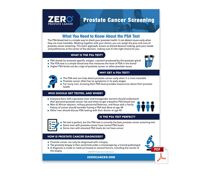 PDF Preview: PSA Test - What You Need to Know (One Pager)