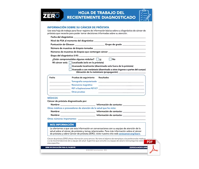 Vista previa en PDF: Hoja De Trabajo Del Recientemente Diagnosticado