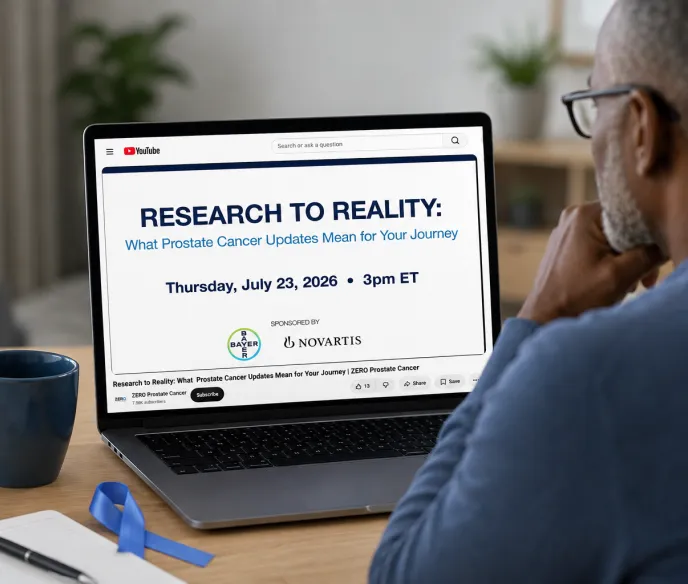Research to Reality Thumbnail image showing a man looking at a computer with the webinar open
