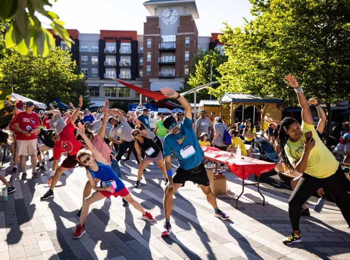 Group of people exercising at ZERO Prostate Cancer 2022 RunWalk