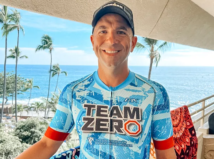 Zach Collins wearing a Team ZERO jersey