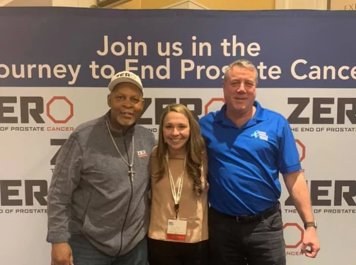 Prostate Network Advocates Steve Hentzen and Caesar Blevins pose for a photo-op 