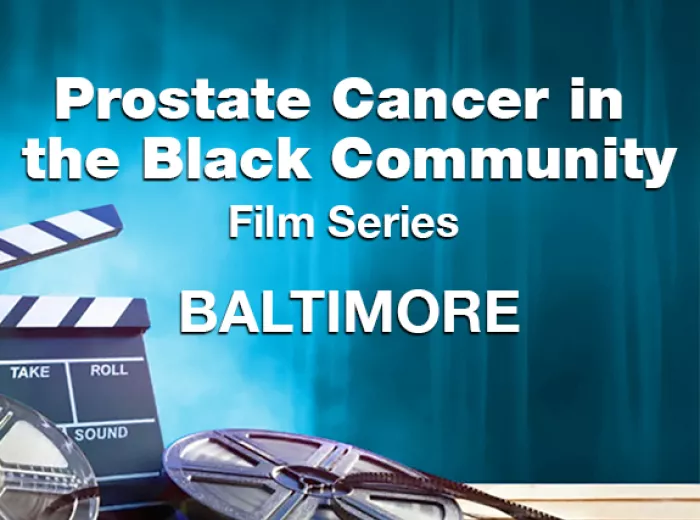 Prostate Cancer in the Black Community Film Series logo with city name