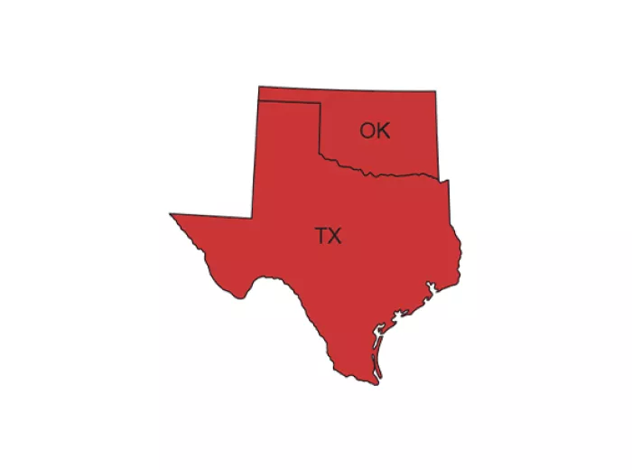 Map: Texas/Oklahoma Chapter