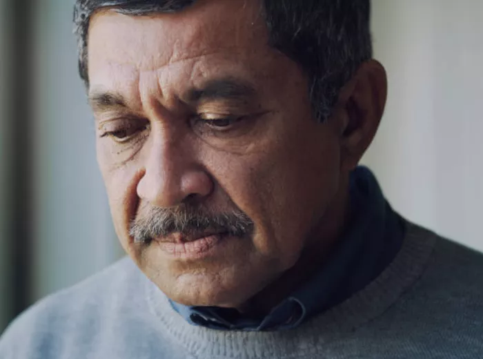 Distressed Hispanic man