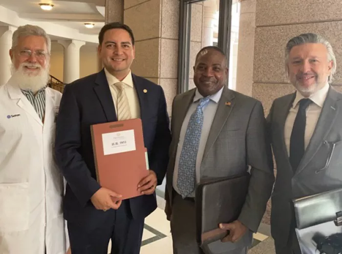 A group of men inside the Capitol building