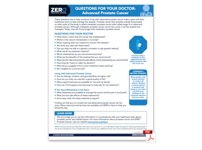 PDF Preview: Questions for your Doctor - Advanced Prostate Cancer