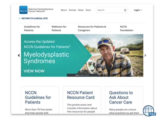 Website Preview: National Comprehensive Cancer Network (NCCN)