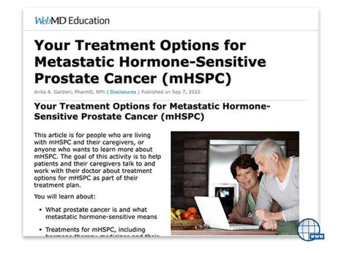 Website Preview: WebMD mHSPC article