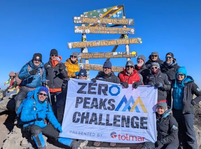 Kilimanjaro Peaks hiking group at the top