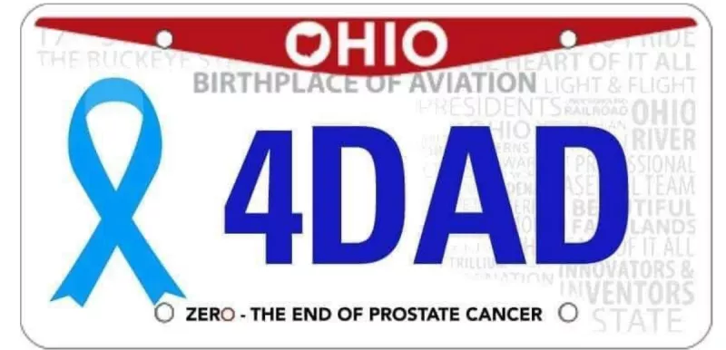 4DAD License Plate For Prostate Cancer Awareness