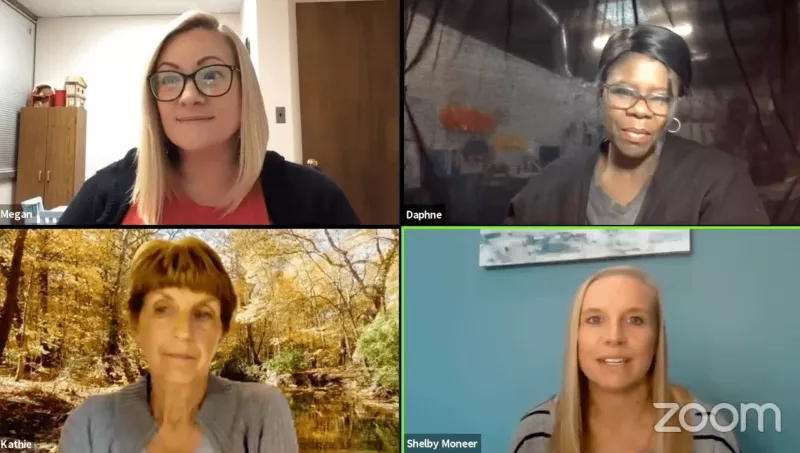 Zoom meeting of ZERO's Conversations with Caregivers: A Town Hall 