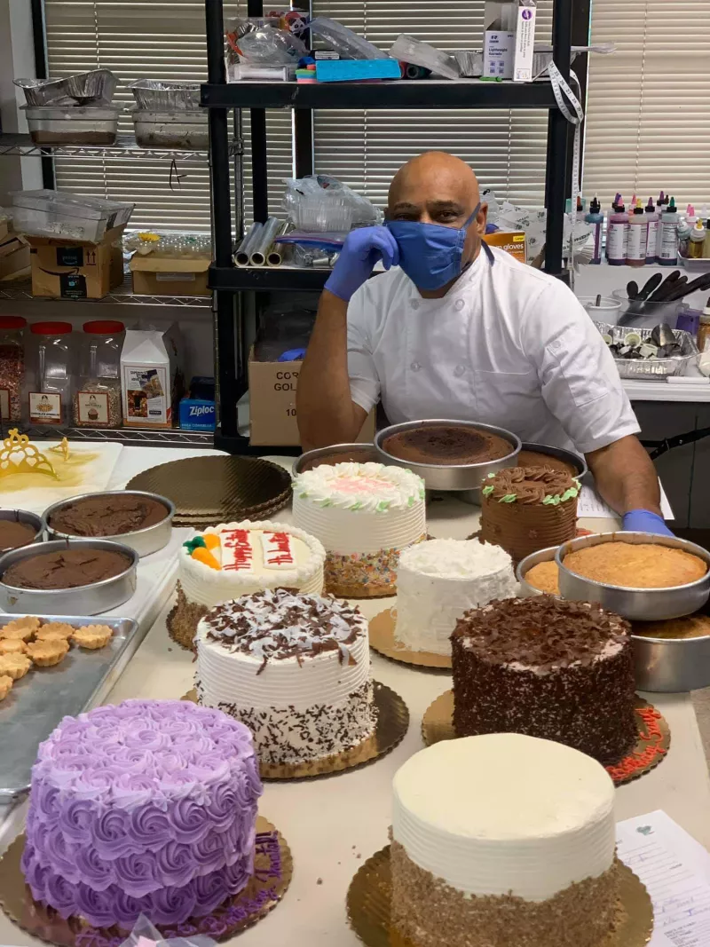 Dennis Stanley and his prized cake collection