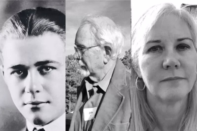 Kirstin Litz and her family as a collage in grayscale