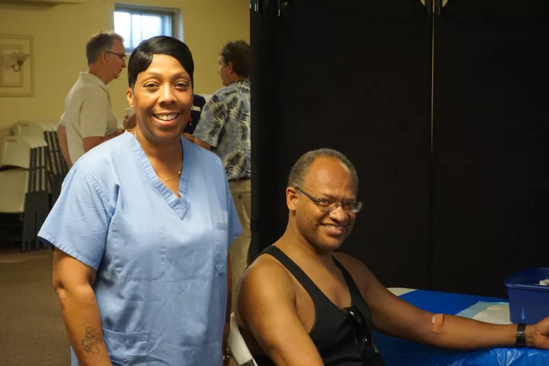 A nurse and patient at the MNU Foundation Screening Event