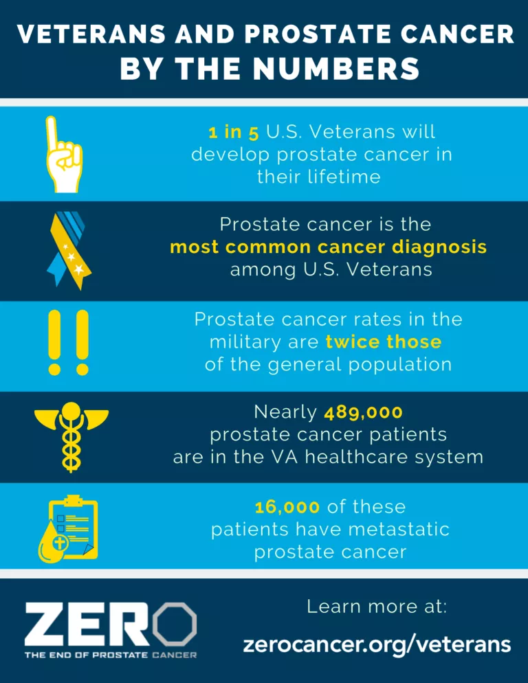Veterans and prostate cancer by the numbers infographic
