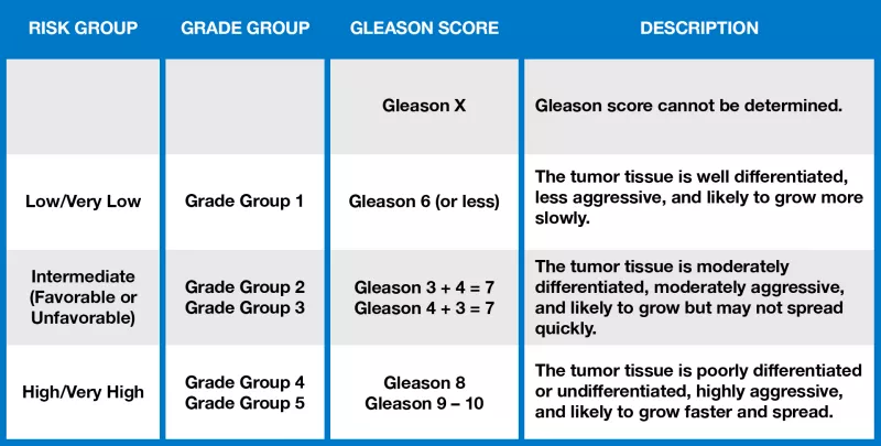 Gleason Score Chart