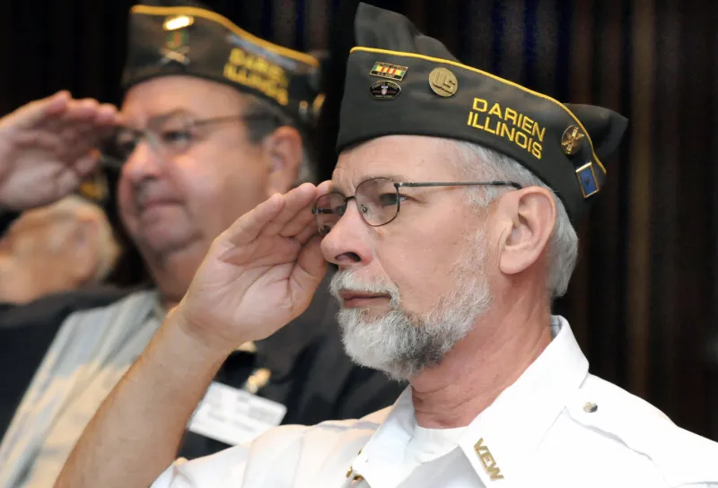 Veterans saluting