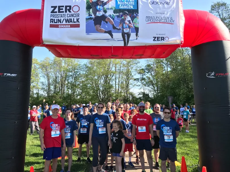 Participants of our 2019 Omaha Run/Walk gearing up for the start of the race.