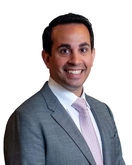 Brown man in a grey suit