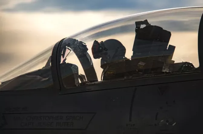 Pilot in an aircraft