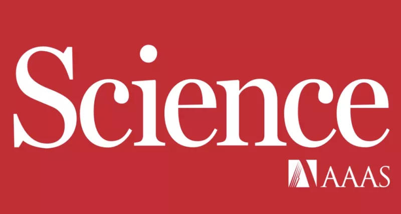Science AAAS written in white letters over a red background