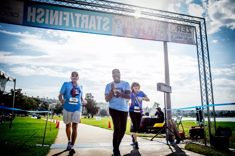 ZERO Prostate Cancer RunWalk with three finalists passing the finish line
