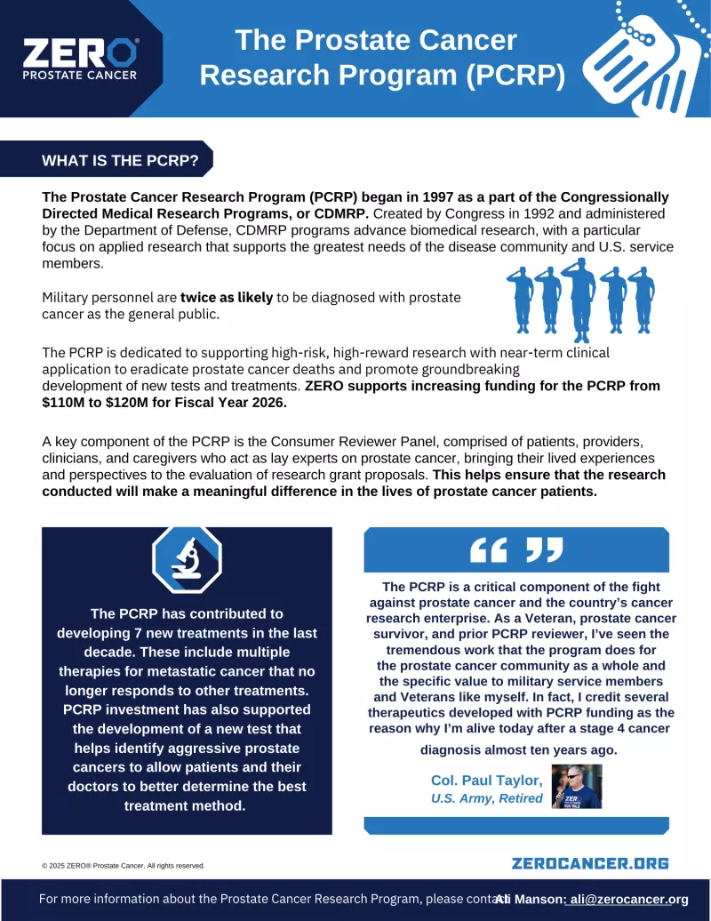 PCRP - The Prostate Cancer Research Program (PDF) | ZERO Prostate Cancer
