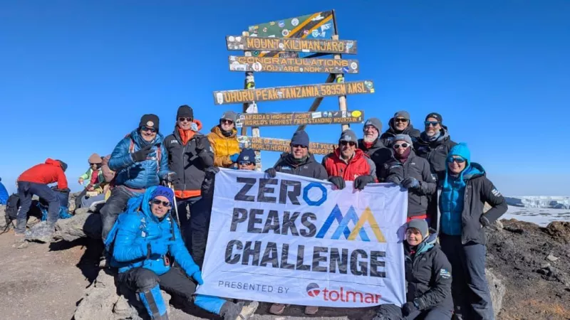 Kilimanjaro Peaks hiking group at the top