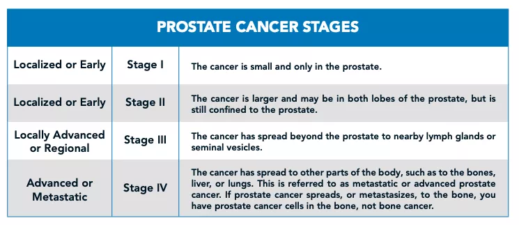 Prostate Cancer Stages and Grades Chart