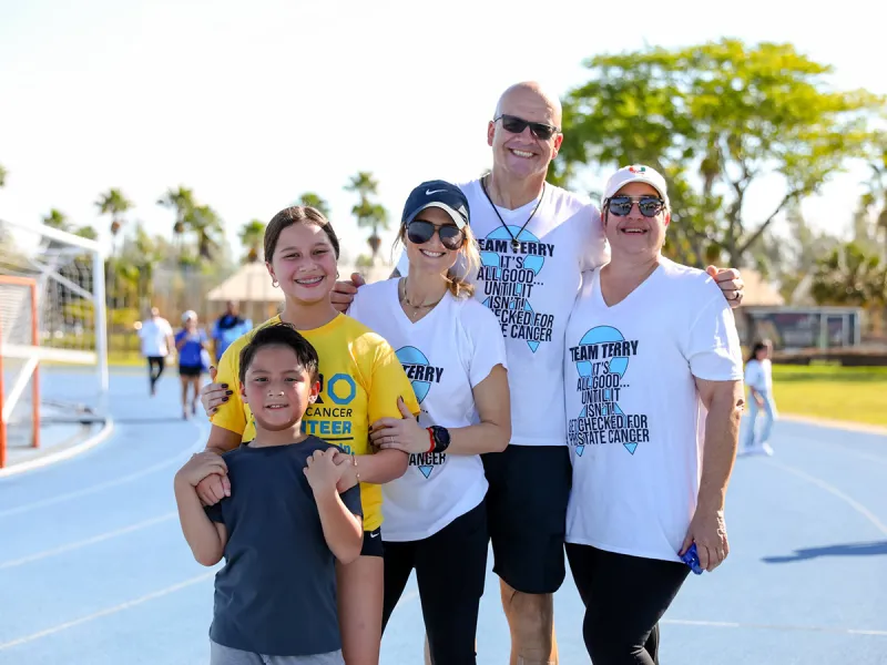 A Family smiling attending a ZERO Prostate Cancer Run/Walk