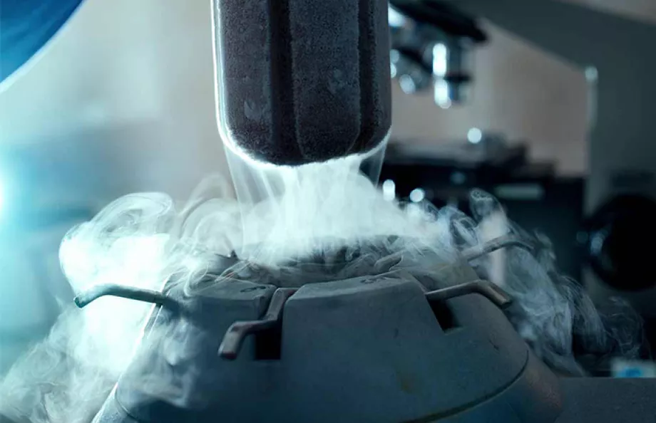 A close up shot of a medical cryotherapy machine.