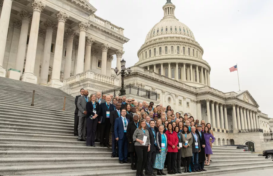 Advocates on the steps of the U.S. Capitol building