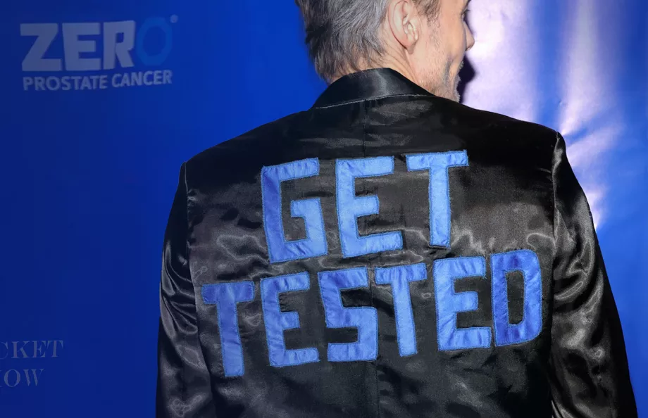 Fashion Show man with Get Tested Jacket on