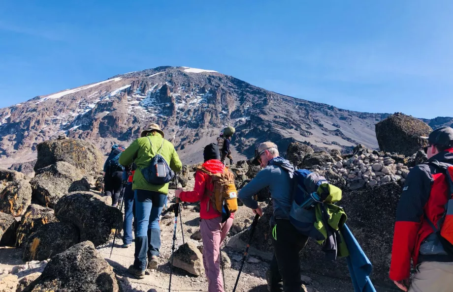 Hikers on a mountain