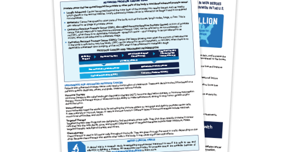 Advanced Prostate Cancer One-Pager (PDF) | ZERO Prostate Cancer